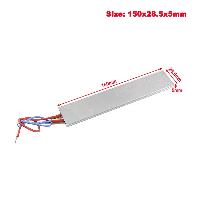 Élément chauffant électrique pour d'instruments, Thermostat PTC, 220V, 150x28.5x5mm, 100/120/170/220/250 degrés Celsius