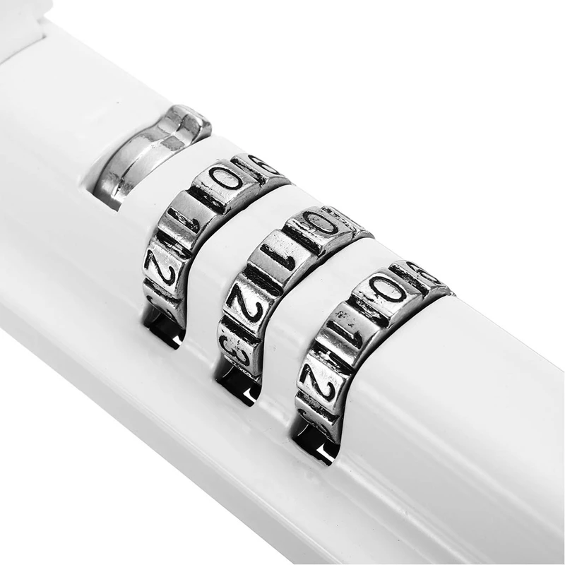 RISE-Horizontal Horizontal Door Bolt Lock Sliding Combination Code Can Be Reset for Gate Garage Cabinet White