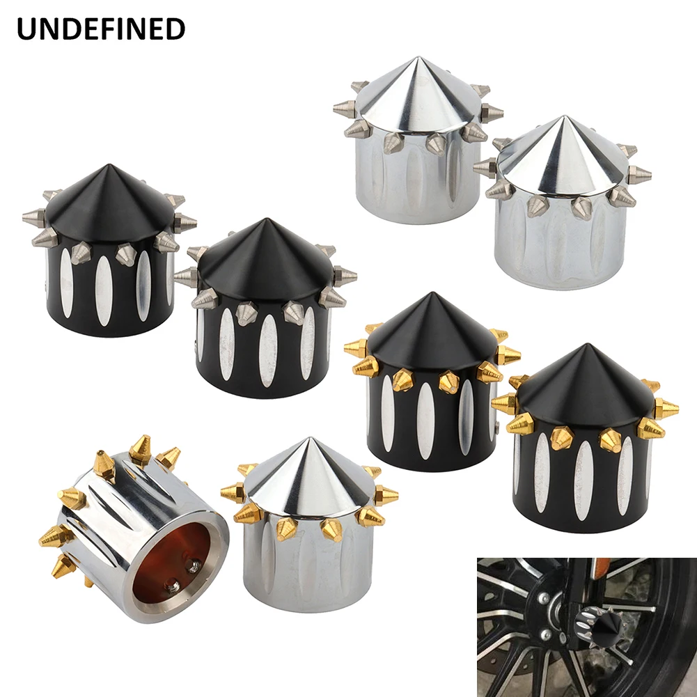 

Motorcycle Front Axle Nut Covers Spike Cap For Harley Sportster XL Touring Softail Dyna VRSC Fat Bob Wide Glide Street Bob V-Rod