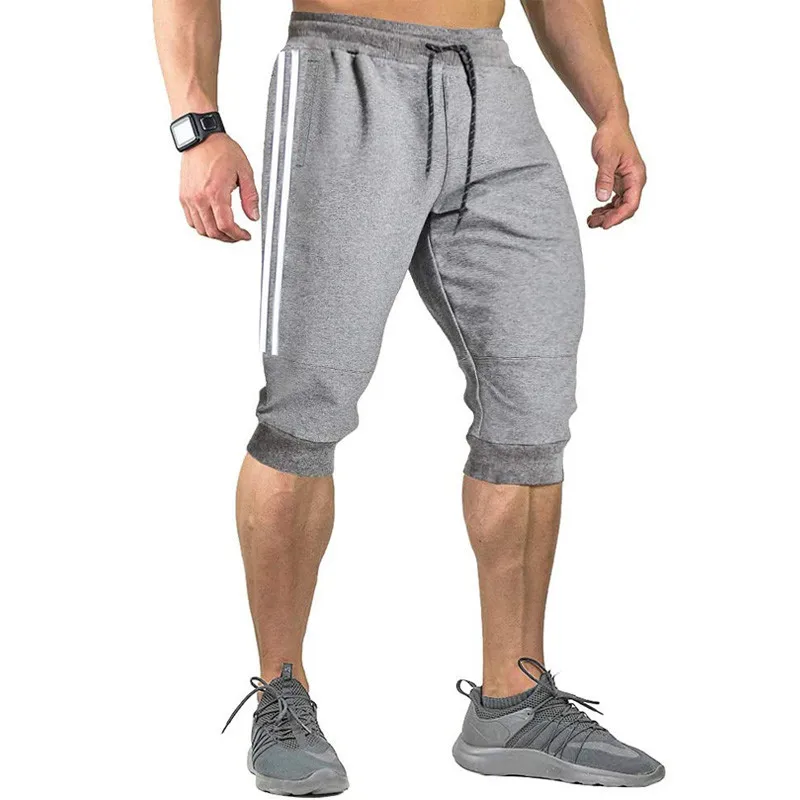 Fashion Men Jogger Casual Slim Harem Shorts Soft 3/4 Trousers Fashion New Brand Men Sweatpants Summer Comfy Male Shorts S-XXXL