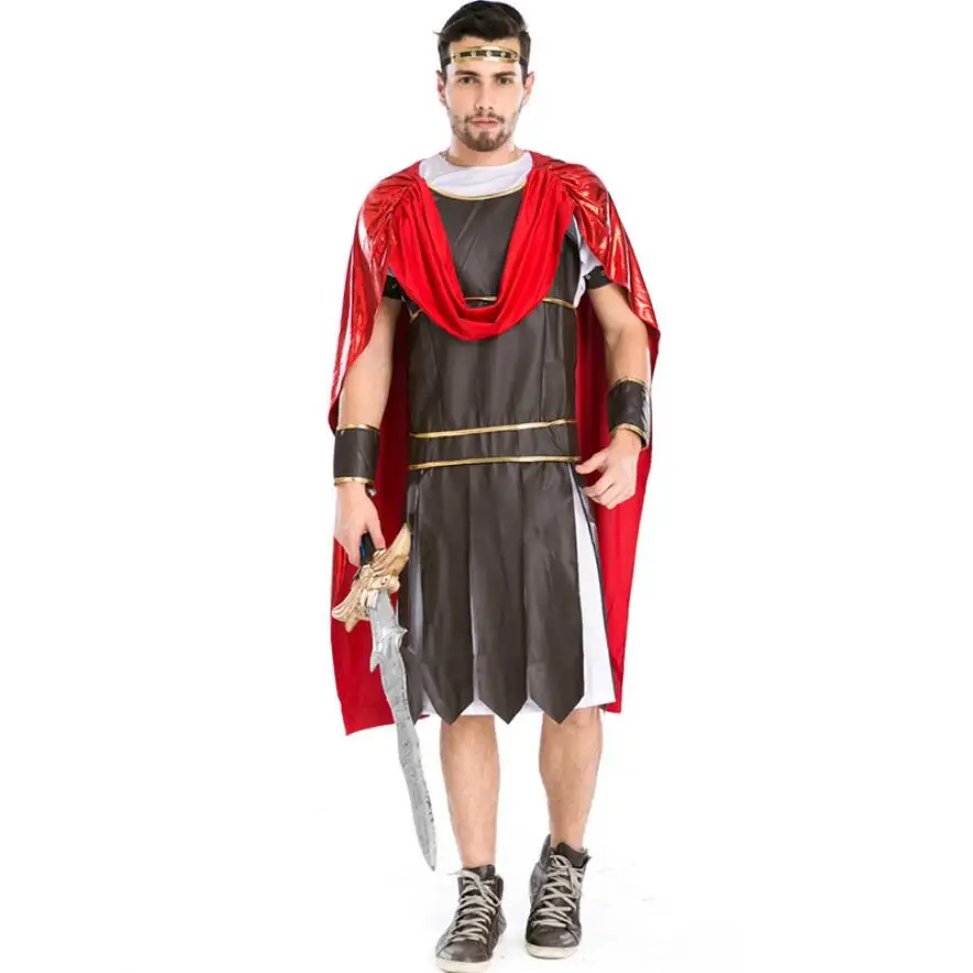 

Adult Man Halloween Roman Greek Soldier Cosplay Costume Spartan Warriors Costume Mens Clothing Set