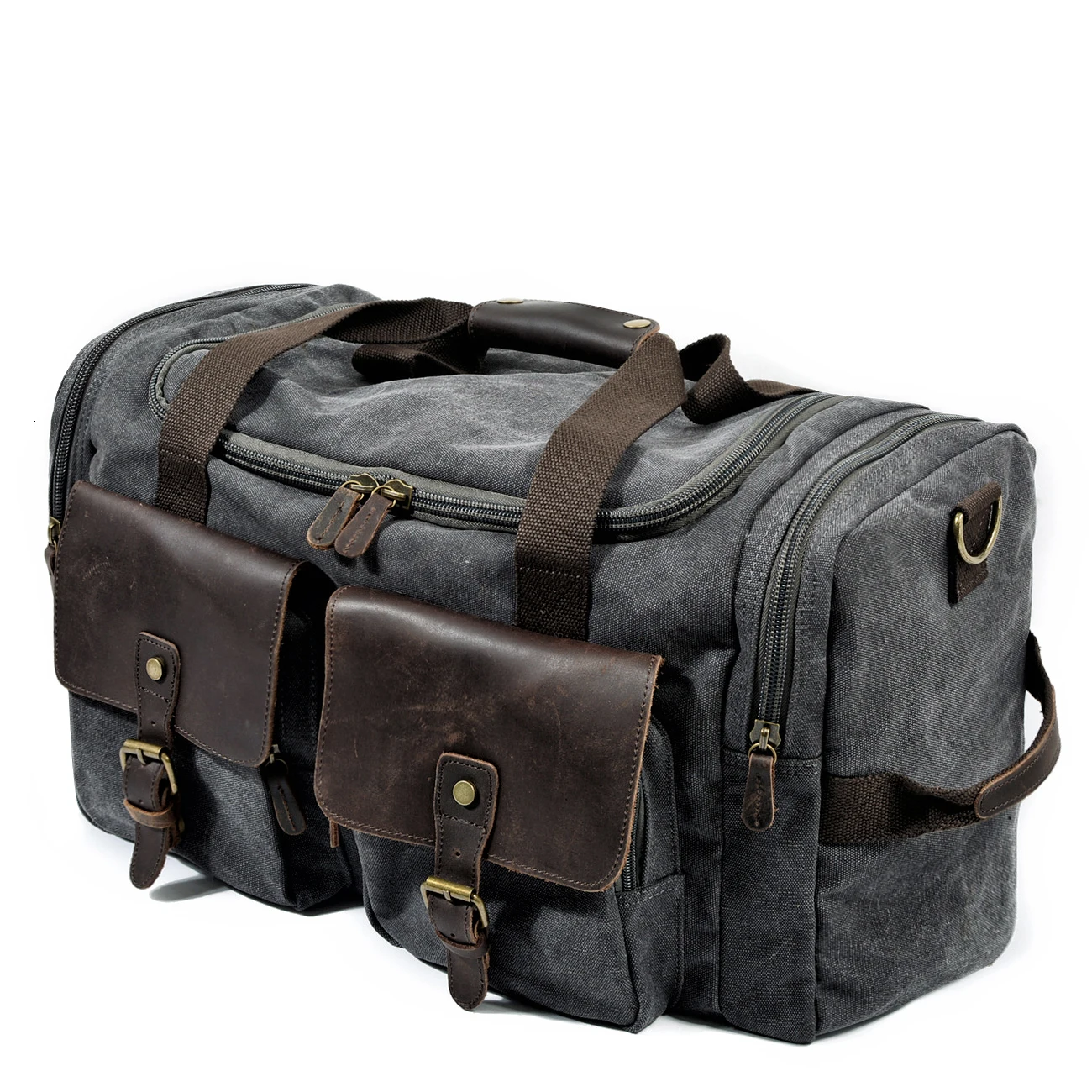 Imagem -03 - Muchuan-bolsas de Viagem de Couro Lona Masculina Transportar Malas Duffel Grande Viagem Bags Tote Grande Weekend Bolsa durante a Noite