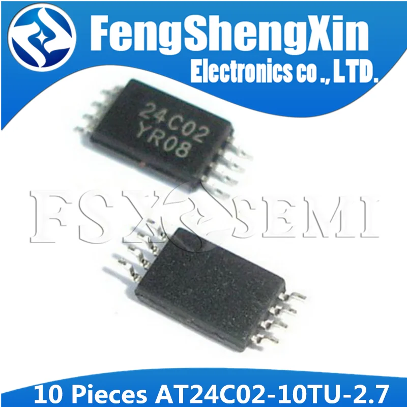 10pcs AT24C02-10TU-2.7 AT24C02 24c02 TSSOP8 2-Wire Serial EEPROM IC