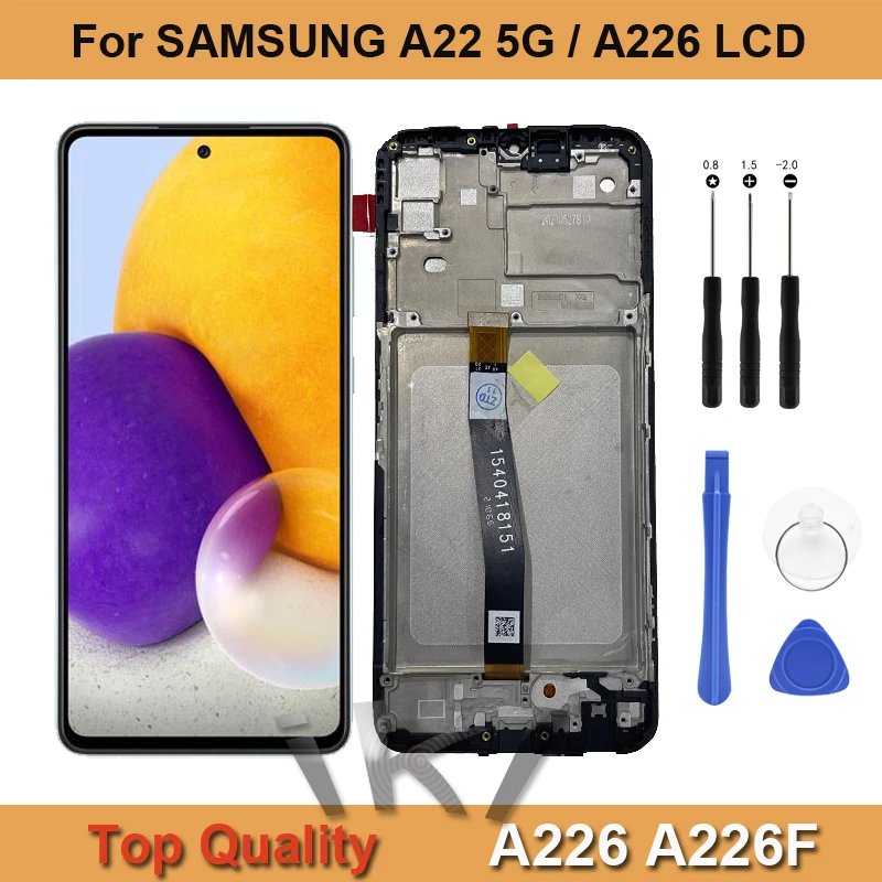 

AAA+ Quality For Samsung Galaxy A22 5G A226 Full LCD Display Touch Screen Digitizer Assembly Repair With Frame Replacement