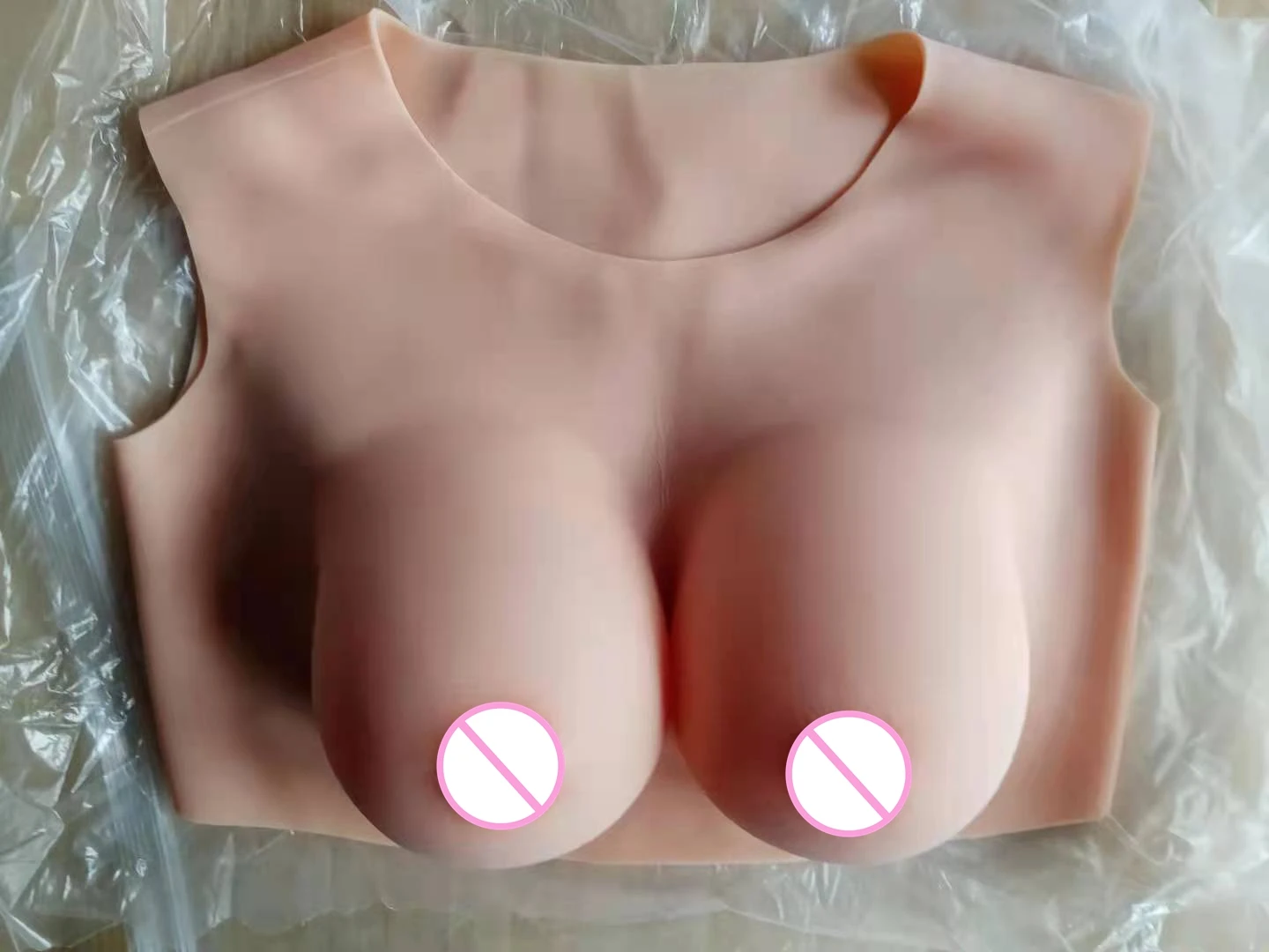 2G Upgrade Round Collar Neck Fake Artificial Boob Realistic Silicone Breast Forms Crossdresser Shemale Transgender Drag Queen