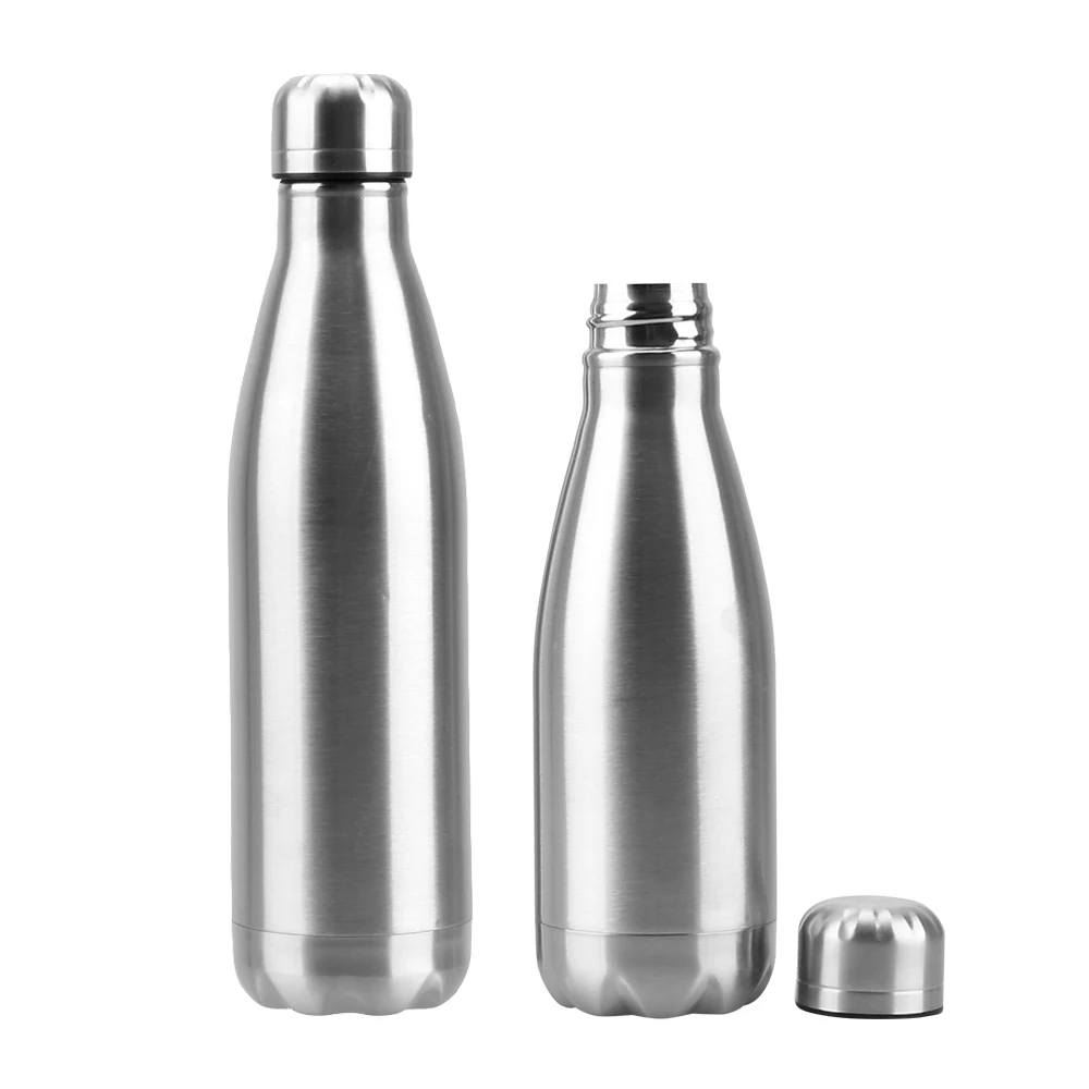 Single Wall Water Bottle 350ML 500ML 750ML 1000ML Stainless Steel Vacuum Flask Water Kettle Cola Drink Bottle For Travel Sports