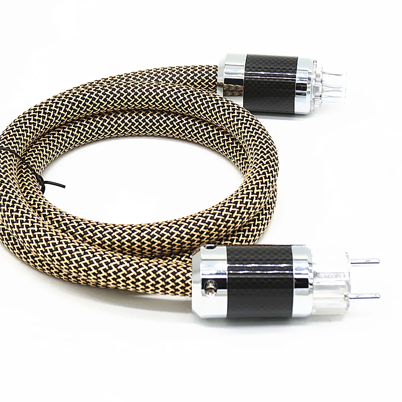 

High quality carbon fiber plug power cord EU plugs HiFi power cable for amp CD