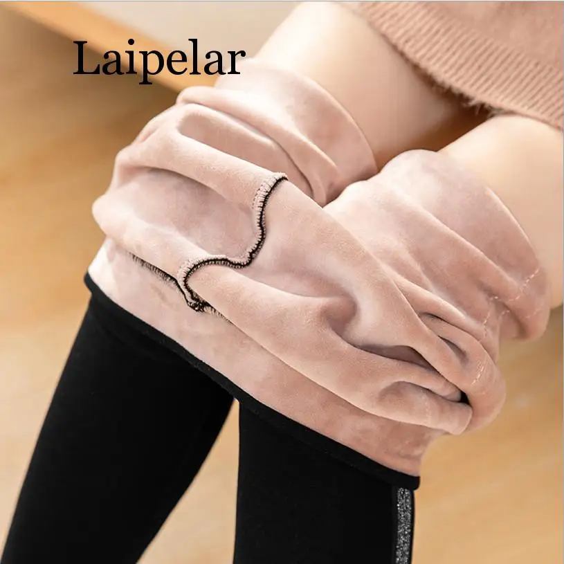 Outono inverno algodão de veludo feminino cintura alta listras laterais esportivas calças leggings de fitness quente grosso leggings