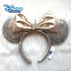 Disney Princess Cinderella Mickey Headband Disneyland Minnie Mouse Ears Sequins Headwear Girl Beauty Toys Party Decoration Gift