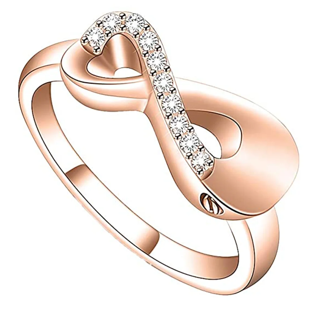 Infinity Cremation Ring for Ashes Holder Keepsake Jewelry Stainless Steel Memorial Finger Ring for Women