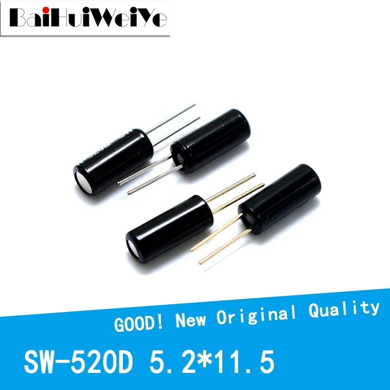 

10PCS SW520D Vibration Sensor Metal Ball Tilt Shaking Switch 5.2*11.5 SW-520D Tilt Shaking Position Switches Gold/Silver Plated