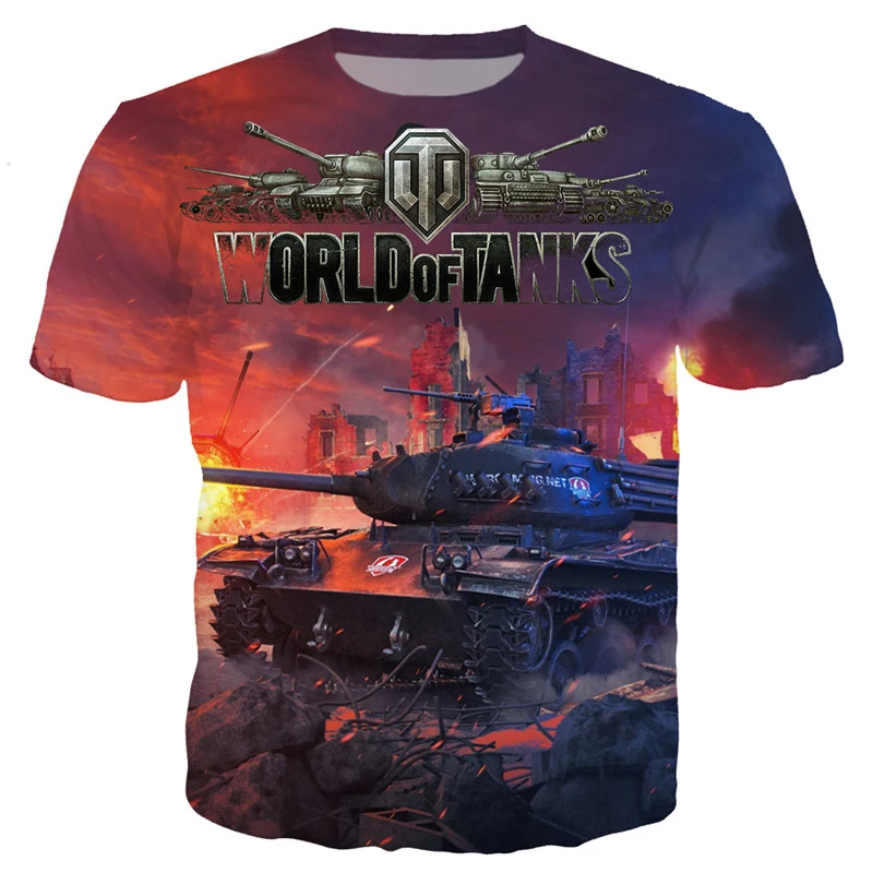 Fashion Mens t shirt Popular game World Of Tanks Print tshirts summer streetwear casual t-shirt style-2 Drop shipping