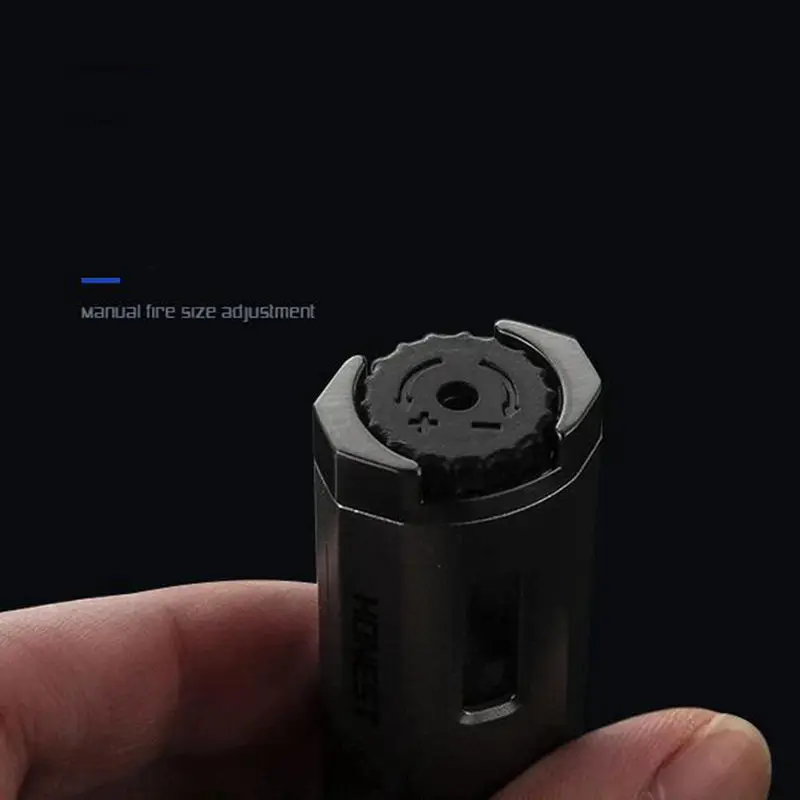 Metal Gas Lighters Portable Long Strip Windproof Lighter Creative Cigarette Lighter Butane Torch Lighter Double Cross Flame