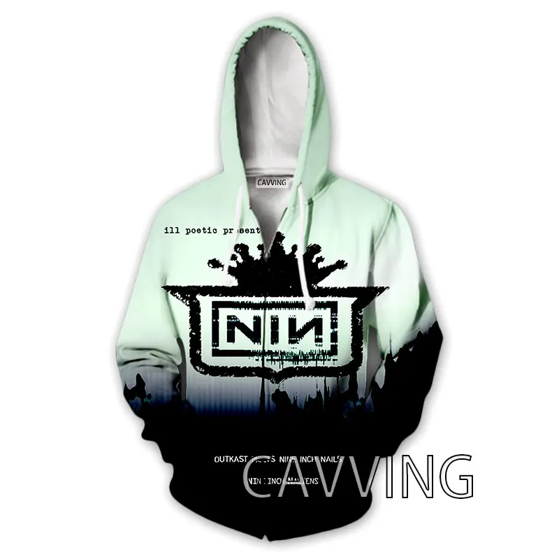 

CAVVING 3D Print NIN Nine Inch Nails Band Zipper Hoodies Zip Up Hooded Sweatshirt Harajuku Hoodie Sweatshirts for Men/women