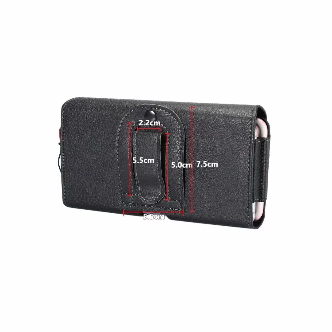 Skórzany pasek do portfela Podwójne etui 2 Uchwyt na telefon Etui z klipsem na pasek Do iPhone 15 Pro Max Samsung Xiaomi Huawei Męska saszetka biodrowa Kabura — zdjęcie produktu 5
