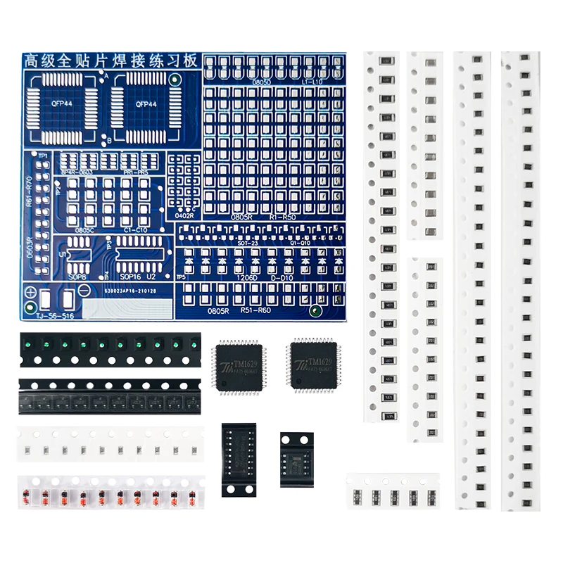 1kit smt smd componente placa prática de solda kit diy resistor diodo transistor por começar a aprender eletrônico