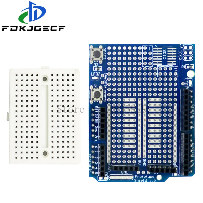 10pcs/lot UNO Proto Shield prototype expansion board with SYB-170 mini bread board based For ARDUINO for UNO ProtoShield