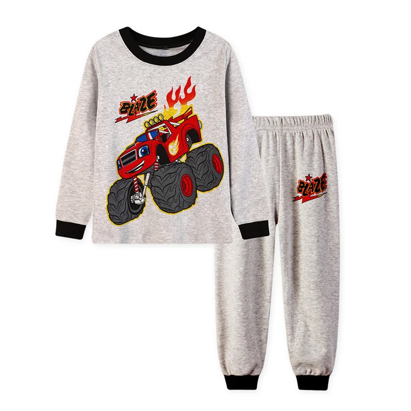 Digger Vehicle Baby Boys Clothes Suits 100% Cotton Children Pajamas Kids Sleepwear Sets Nightgown PJ'S Long Tees Shirts Pant Set