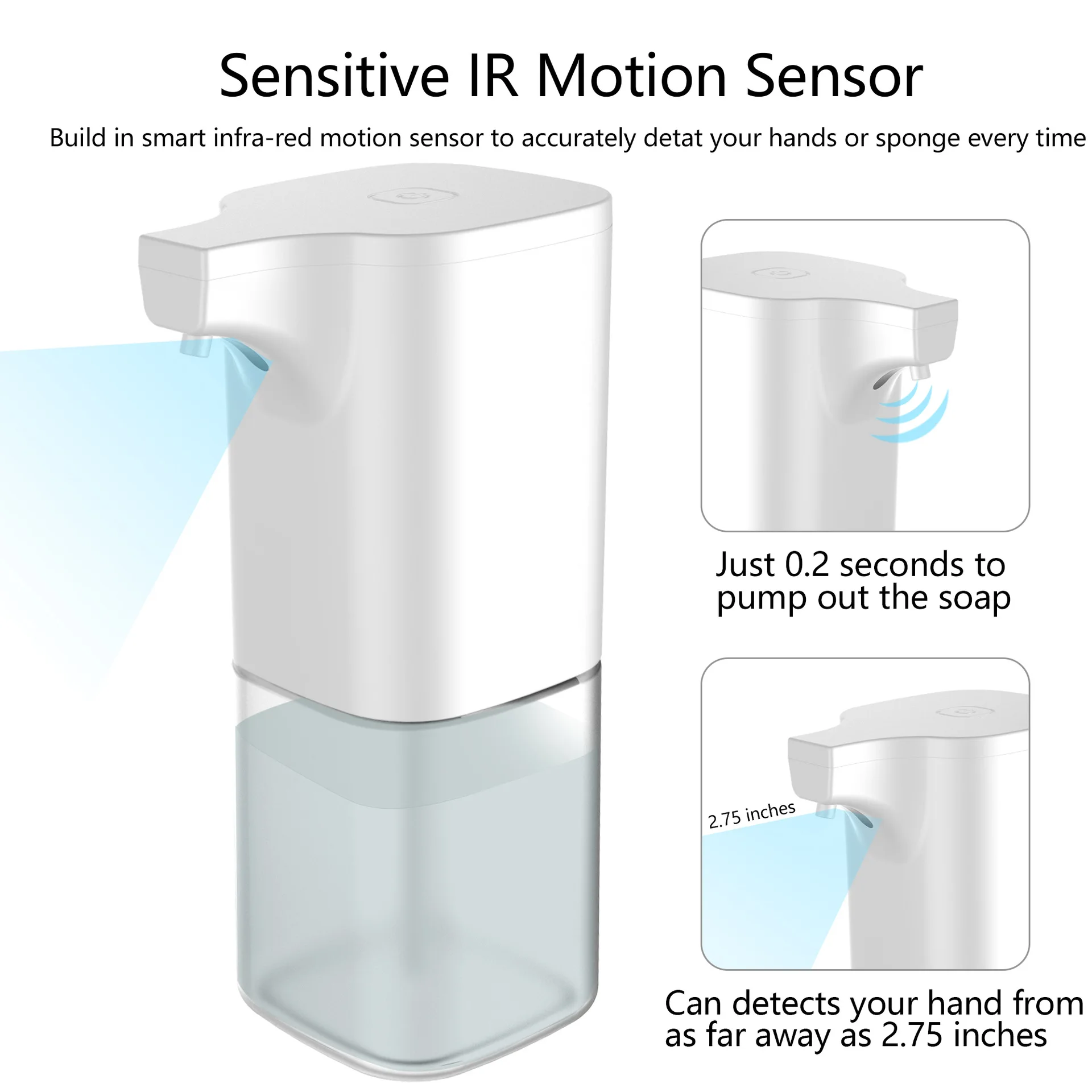 Máquina desinfectante de manos automática, botella de espuma con Sensor inteligente, máquina de espuma de limpieza del hogar con Sensor infrarrojo