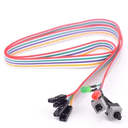 Computer ATX Motherboard Power Cable PC Power Reset Switch Push Button Switch 2 On Off Reset Switch Daul LED indicator Light