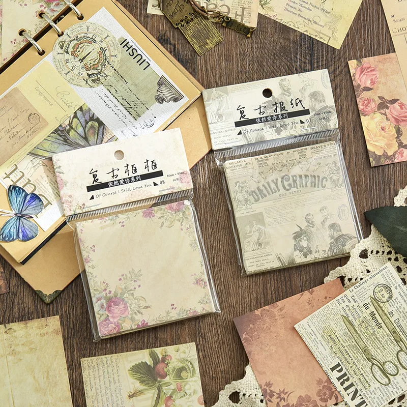 60 Sheets Pack Scrapbooking Paper Pad for DIY Crafting