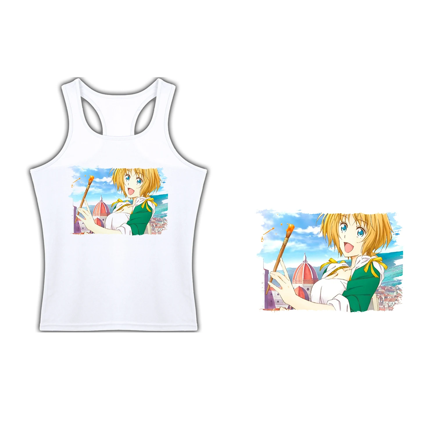 T-SHIRT FOR WOMAN SUSPENDERS ANIME ART GIRL PAINTING women tshirt