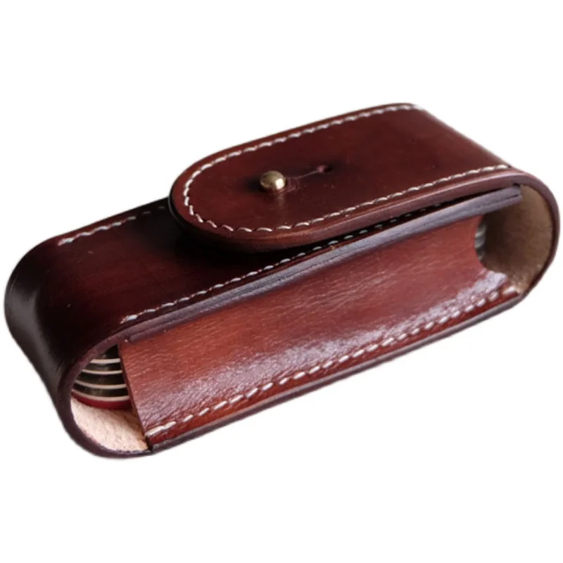 Imagem -04 - Vegetal Bronzeado Couro Estojo Protetor Handmade Belt Pouch Apto para Victorinox Workchamp Canivete Suíço Mod 111 mm