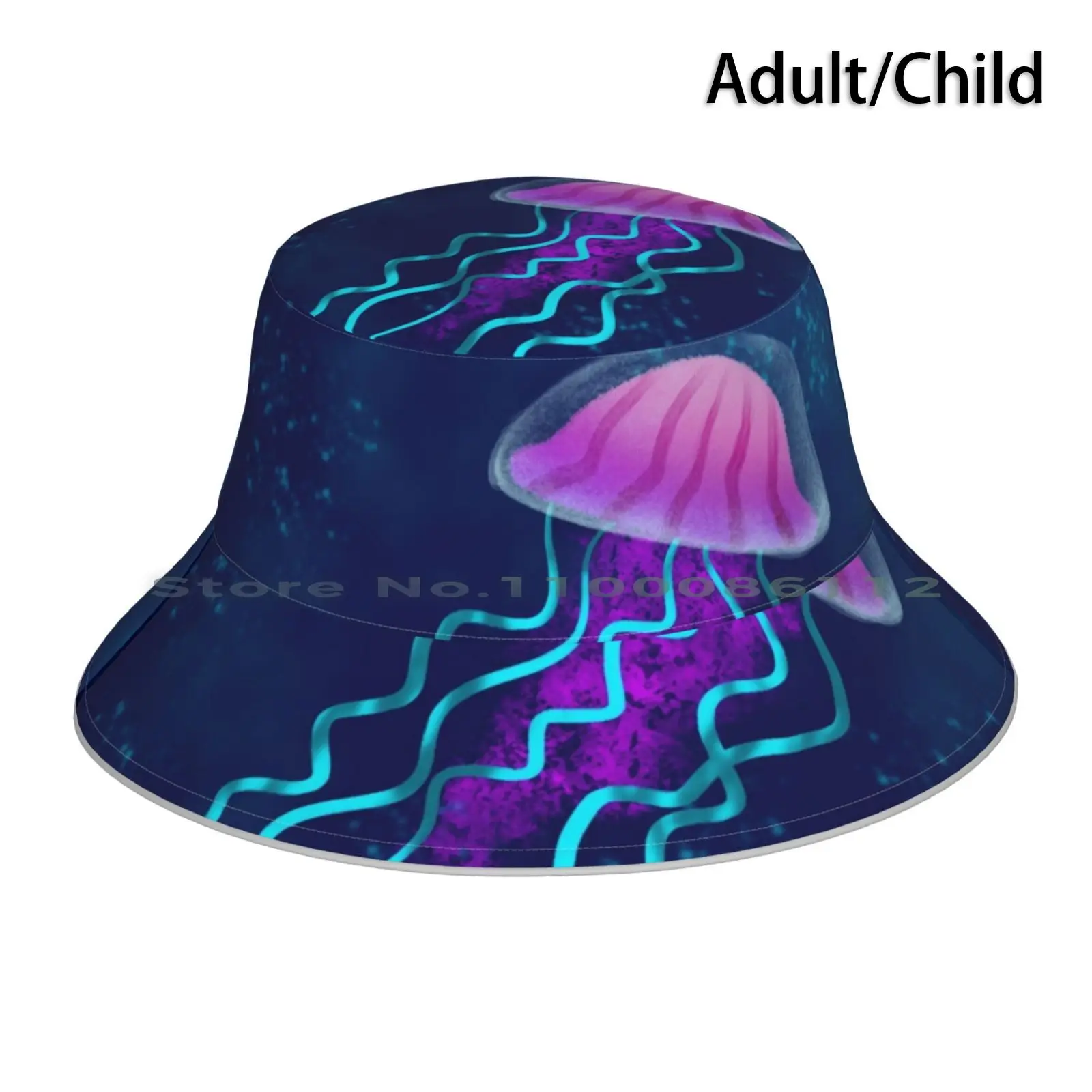 Sombrero de cubo de medusas, gorro para el sol, medusas, gelatina, peces, agua de mar, Océano, animales marinos que brillan en la oscuridad, vida luminiscente para nadar