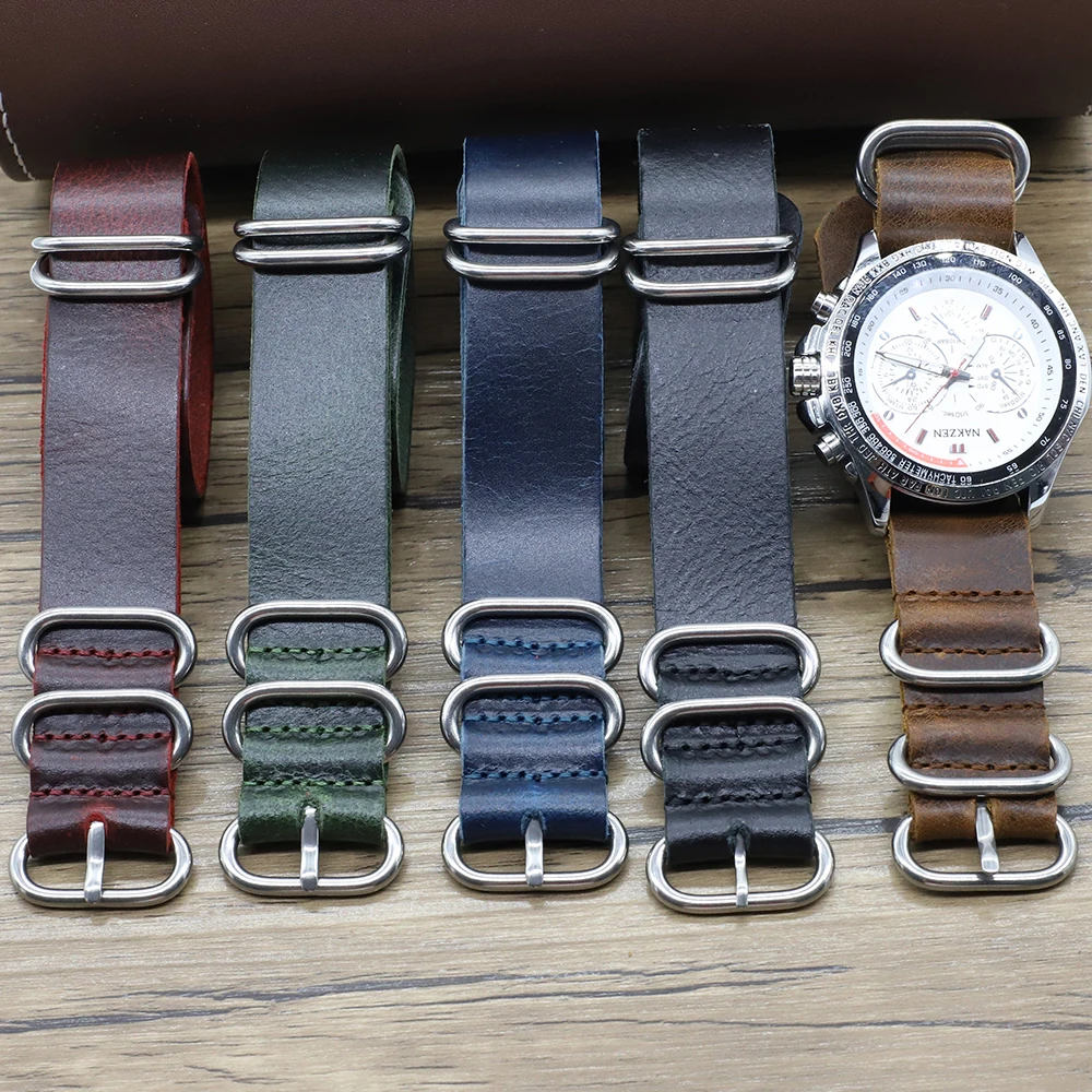 Vintage Genuine Leather Watch Band 18mm 20mm 22mm 24mm Handmade Cow Watch Strap Replacement for Men Women Watch Accessories