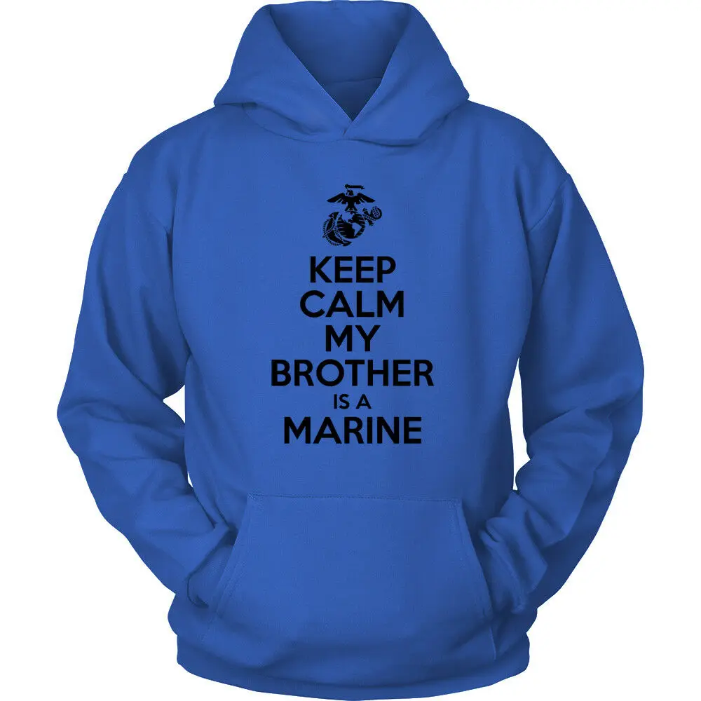 USMC Hoodie - Keep Calm My Brother is a Marine - Marine Corps USMC Bro Hoodie