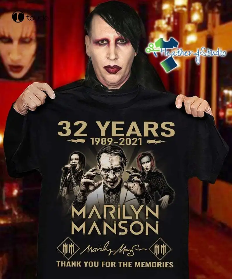 

Marilyn Manson 32 Years 1989-2021 Signature Thank You For The Memories Shirt