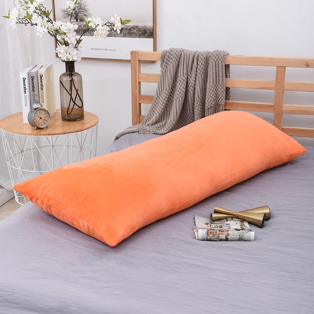 Superfine Plush Body Pillow Cover Plain Soft Long Pillow Case 50x70 Nordic Fluffy Large Size Cushion Case Home Decor ​Bedding