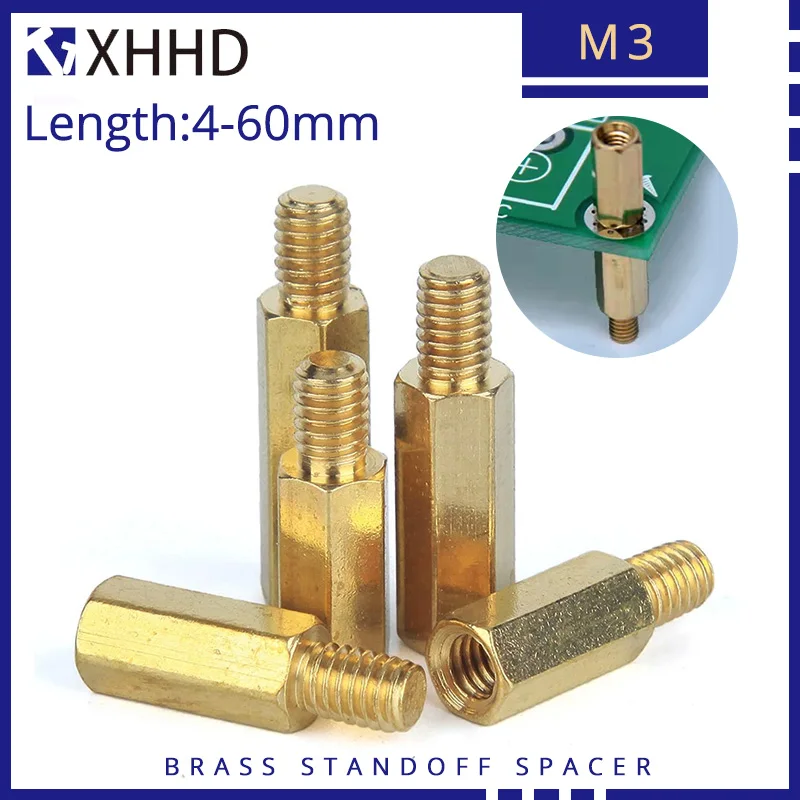 M3 3/4/5/6mm Single Head Hex Brass Standoff Threaded Pillar For PCB Computer  Motherboard Stand Off Racks Spacer Screw STANDOFF