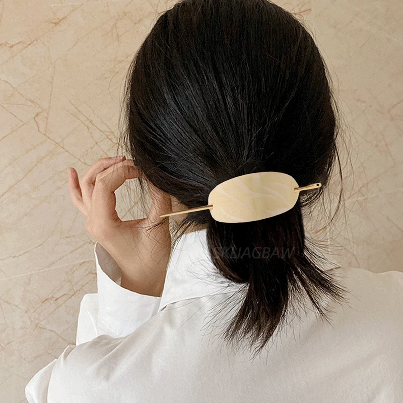 Fashion Hair Stick Hair Clips for Women Elegant Oval Acrylic Hair Clip Vintage Hair Sticks Girl Hair Accessories Hair Barrettes