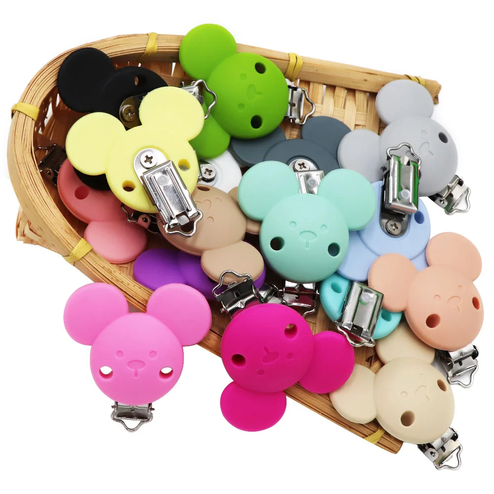 BOBO.BOX 1pcs Baby Pacifier Clips Perle Silicone Mouse Teether beads DIY Baby Dummy Chain Nursing For Pacifier Chain Accessories