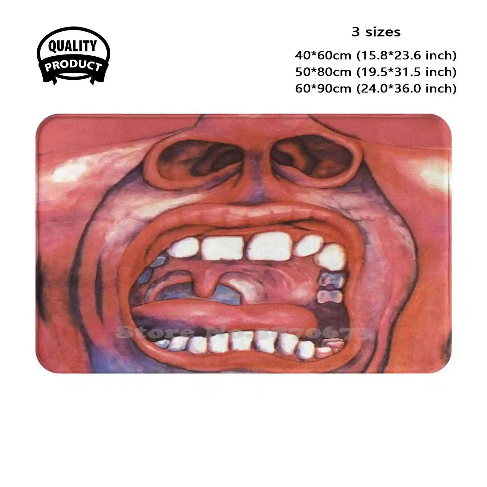 Screaming Face Anti Mask-In The Court Of The Crimson King Soft Cushion Home Carpet Door Mat Car Rug King Crimson Prog Band 1969