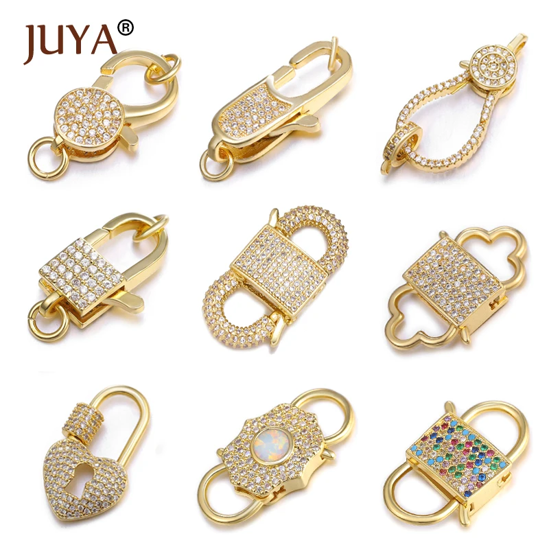 DIY Bracelet Necklaces Handmade Making Accessories Zirconia Lobster Clasp Copper Connectors Jewellery Making Supplies Women