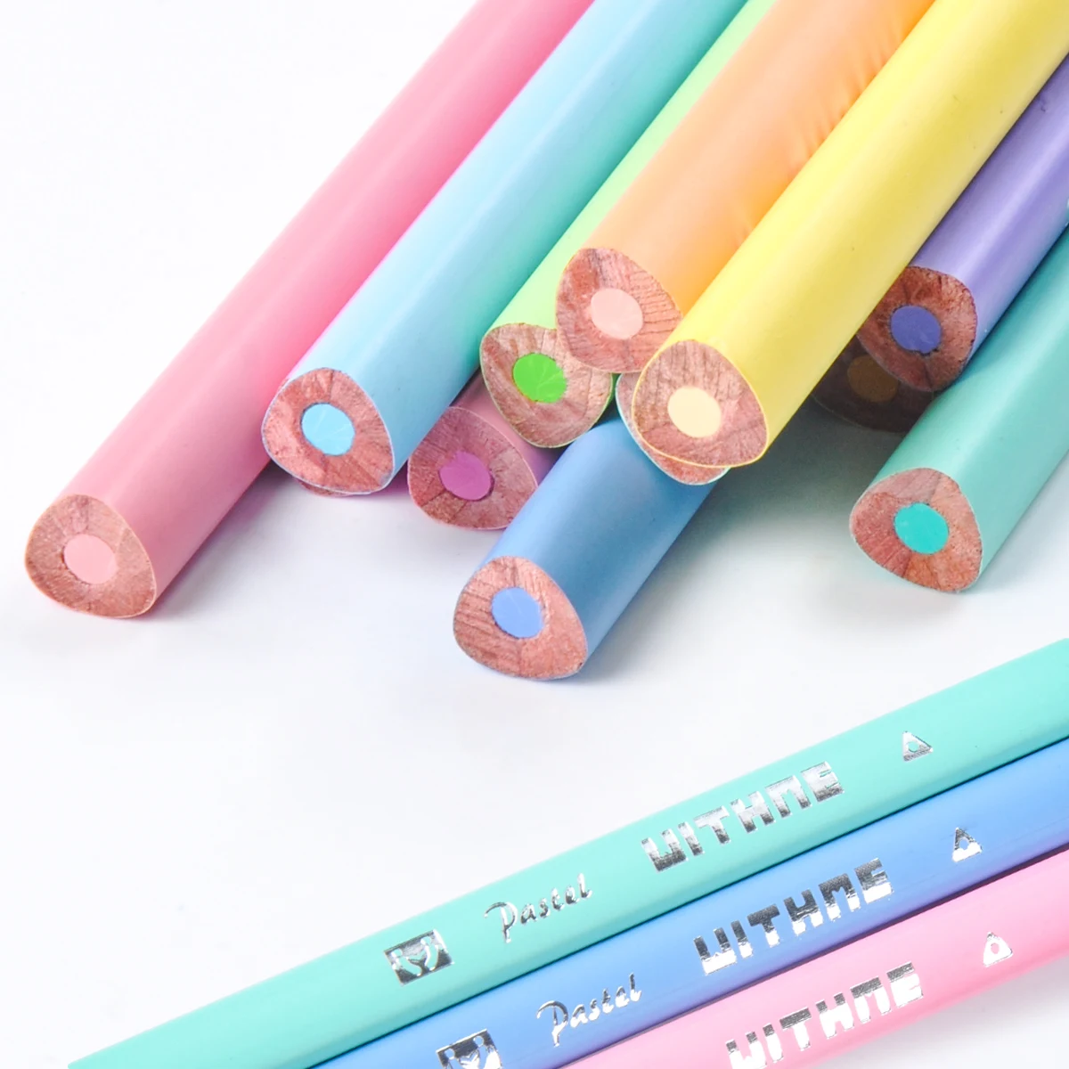 Ecotree 12 Pcs/PET Box Pastel Macaron Cute Colored Pencils Professional Drawing Color Pencil Set for Art and School Supplies