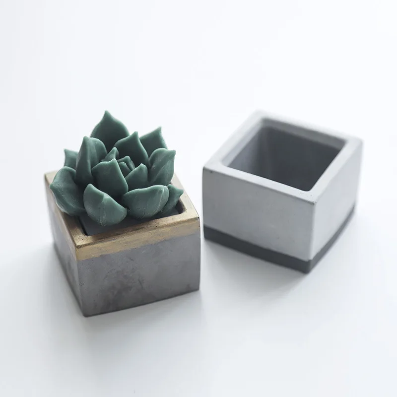 Concrete Planter Molds Geometric Simple Handmade Flower Pot Silicone Mold Cement Polygonal Pot Molds Concrete Bonsai Mold