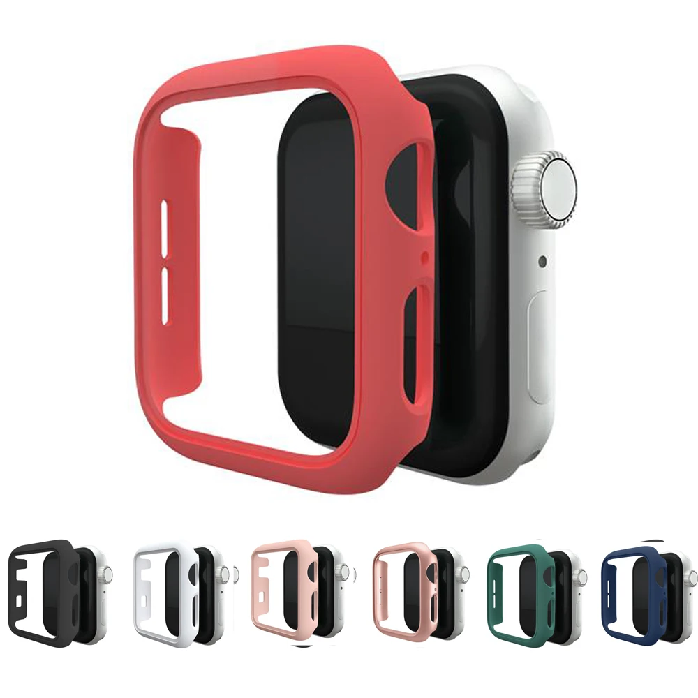 Modne matowe etui ochronne do Apple Watch SE Cover Series 6 5 4 3 PC Bumper 40 mm 44 mm 38 mm 42 mm Hard Shell do iWatch Frame