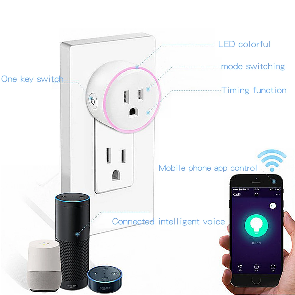 RGB Smart WiFi UNS Stecker Fernbedienung Schalter Steckdose 2G/3G/4G Timer Steckdose Schalter power Remote Buchse für Amazon Alexa/Google Hause