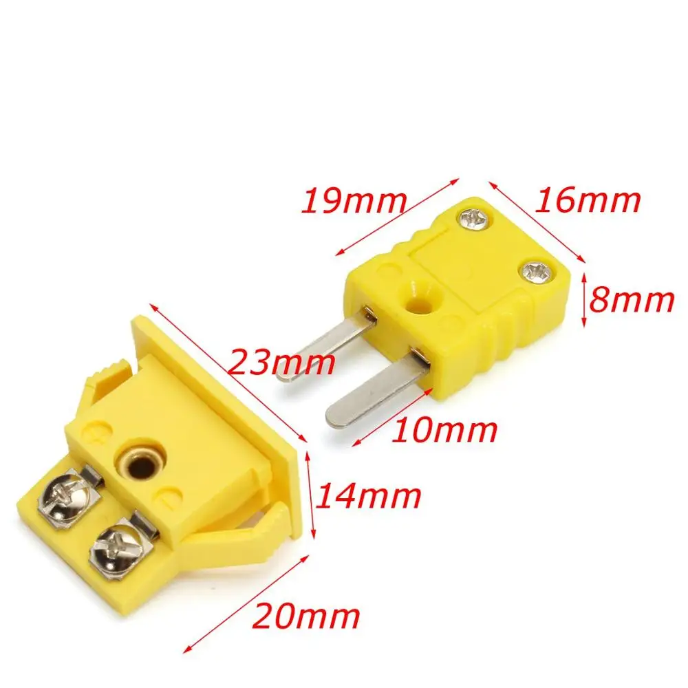 Yellow Shell Thermocouple miniature Socket Plug Adaptor Mini K-Type Panel Mount Miniature Connector