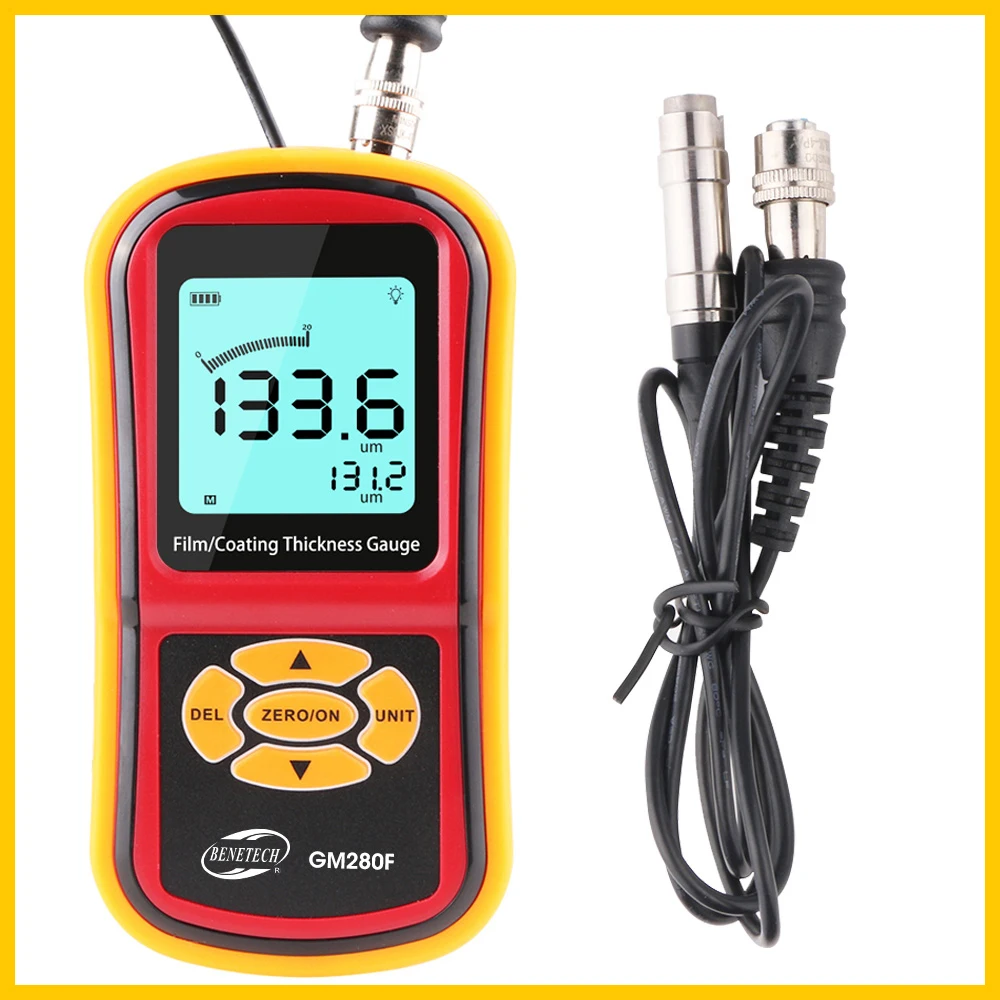 Digital Coating Thickness Gauge Portable LCD Split Paint Plating Coating Thickness Meter With Magnetic Probe GM280F-BENETECH