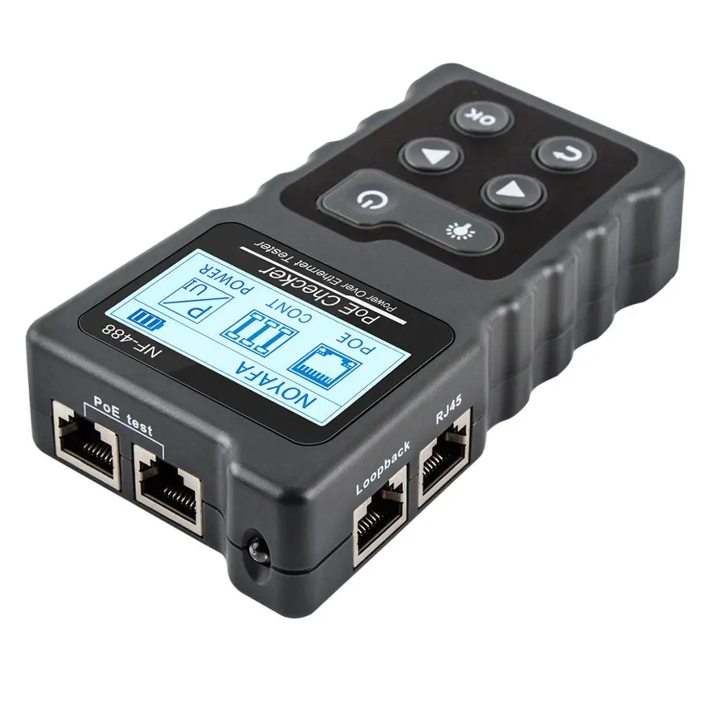 Noyafa LCD cavo di rete Tester Lan Test PoE Checker NF-488 in linea PoE tensione Tester corrente con cavo Tracker Ethernet