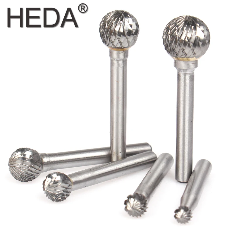 Brocas de carburo de tungsteno serie DX, juego de limas rotativas de aleación YG8, cabezales de grabado, herramientas manuales para moler Metal y tallar madera, 6-16mm
