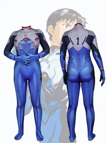 Disfraz de Ikari Shinji, disfraz de Halloween para niños, mono para hombre Shinji Plugsuit, Catsuit de superhéroe, trajes Zentai para adultos y niños
