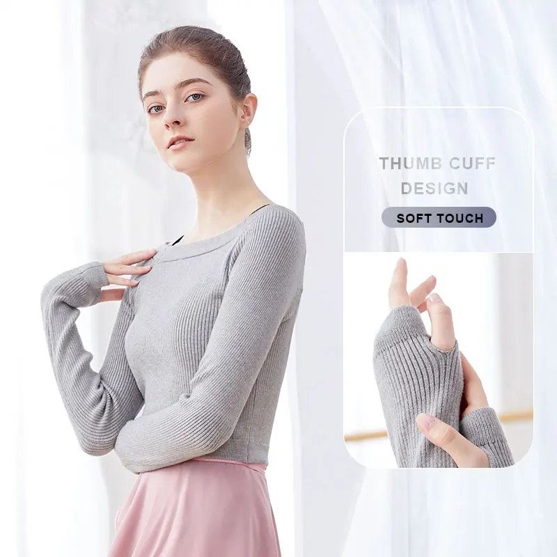 Ballet Top Ballet Jacket Ballet Jersey donna maglieria balletto cappotto caldo maglione termico cappotto giacca da ballo lavorata a maglia