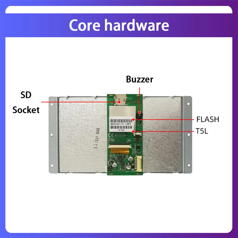 Dwin T5L HMI Intelligent Display, DMG80480L070_01WTR 7" 800X480 LCD Module Screen with Resistive Touch Panel