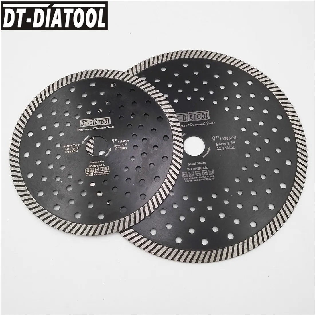 DT-DIATOOL 2個/pkダイヤモンド狭いターボマルチ穴切削ディスク円形花崗岩のためのソーブレード大理石径180ミリメートル + 230ミリメートル