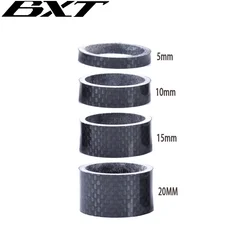 BXT Full Carbon Fiber 3K Glossy Spacer Headset Fork Washer, Bicycle Parts, 1 1/8 